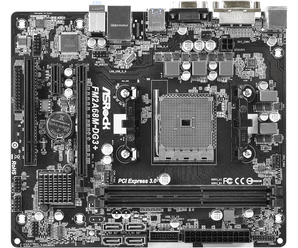 ASROCK FM2A68M-DG3+ DDR3 AMD Motherboard