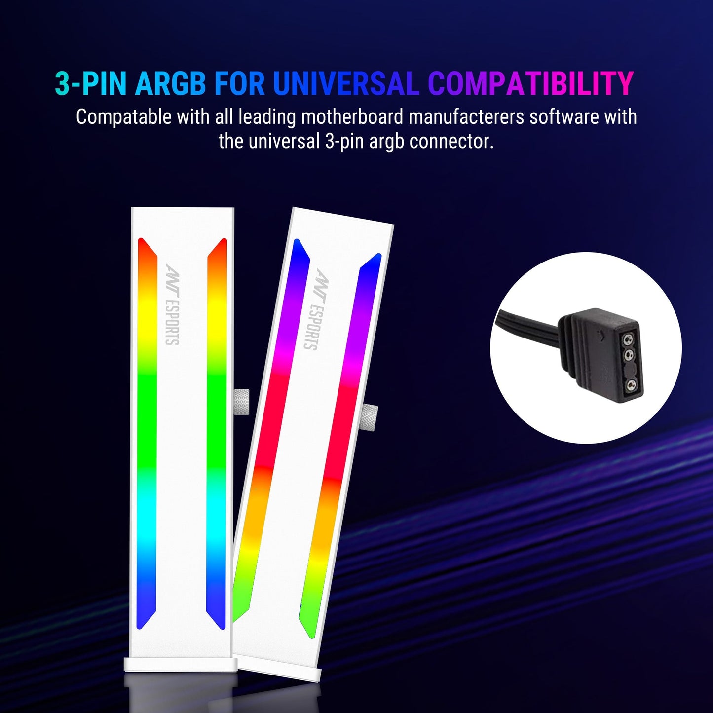 ANT ESPORTS GCB70 ADDRESSABLE RGB GRAPHICS CARD GPU HOLDER WHITE