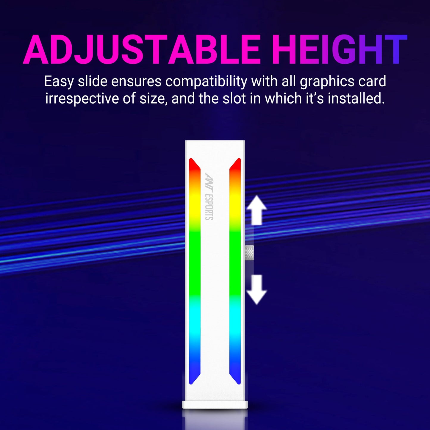 ANT ESPORTS GCB70 ADDRESSABLE RGB GRAPHICS CARD GPU HOLDER WHITE