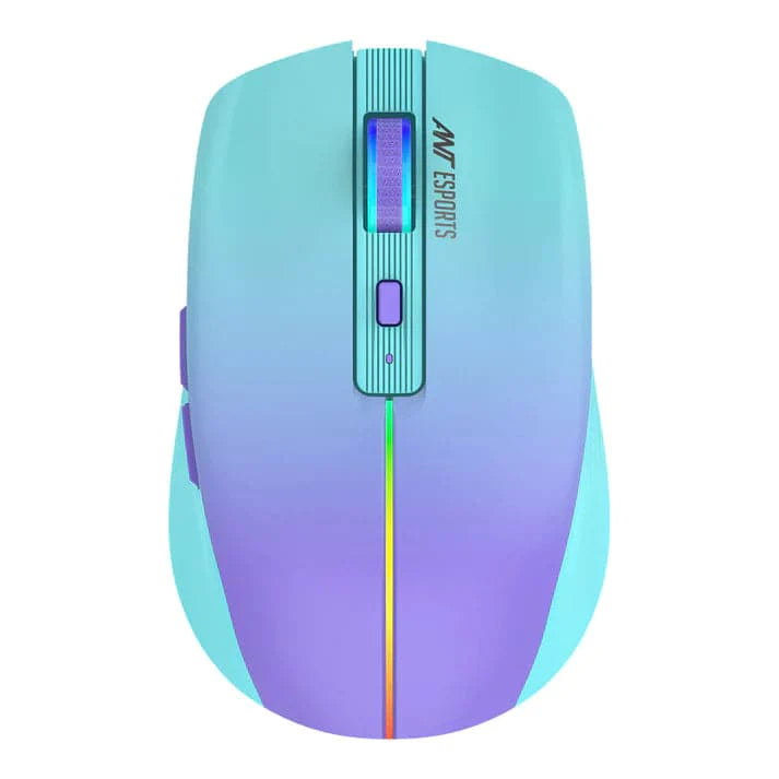 ANT ESPORTS GM400W Wireless Ambidextrous RGB Gaming Mouse ( GM400W-RGB-SEA-BLUE ) ( 3200DPI / 6 Macro Buttons ) ( Sea Blue )