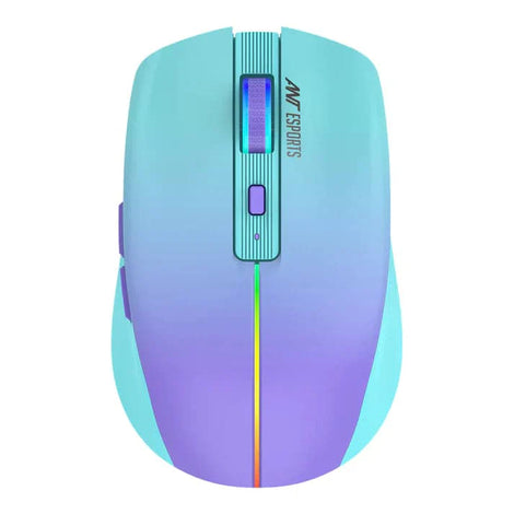 ANT ESPORTS GM400W Wireless Ambidextrous RGB Gaming Mouse ( GM400W-RGB-SEA-BLUE ) ( 3200DPI / 6 Macro Buttons ) ( Sea Blue )