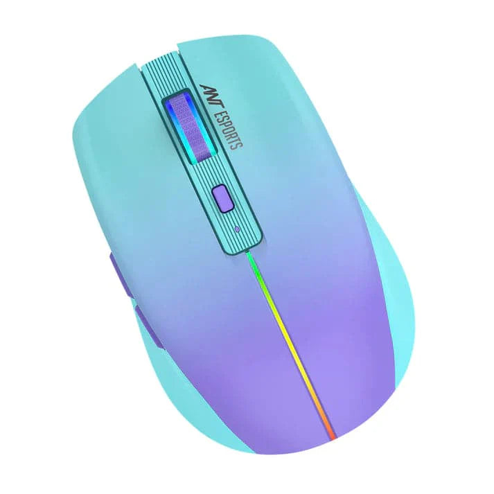 ANT ESPORTS GM400W Wireless Ambidextrous RGB Gaming Mouse ( GM400W-RGB-SEA-BLUE ) ( 3200DPI / 6 Macro Buttons ) ( Sea Blue )