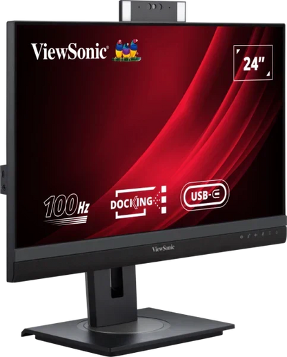 VIEWSONIC VG2457V 24 INCH 1080P VIDEO CONFERENCING DOCKING MONITOR WITH WINDOWS HELLO COMPATIBLE IR WEBCAM, ADVANCED ERGONOMICS, AND 90W USB C FOR HOME AND OFFICE