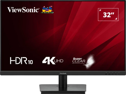 VIEWSONIC VA3208-4K-MHD (81.28CM) 32 INCH 4K UHD 3840X 2160 WITH BUILT-IN SPEAKERS, HDR10, SRGB 104%, EYE PROTECH, SUPERCLEAR VA PANEL, HDMI AND DISPLAYPORT