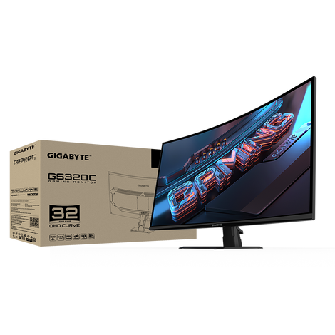 GIGABYTE GS32QC 32 Inch QHD 165Hz VA Panel 109% SRGB 1MS NVIDA Gsync Gaming Monitor