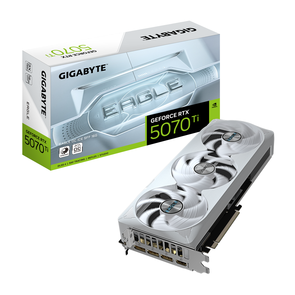 GIGABYTE GeForce RTX 5070 Ti Eagle Ice SFF OC White 16GB Nvidia Graphic Card