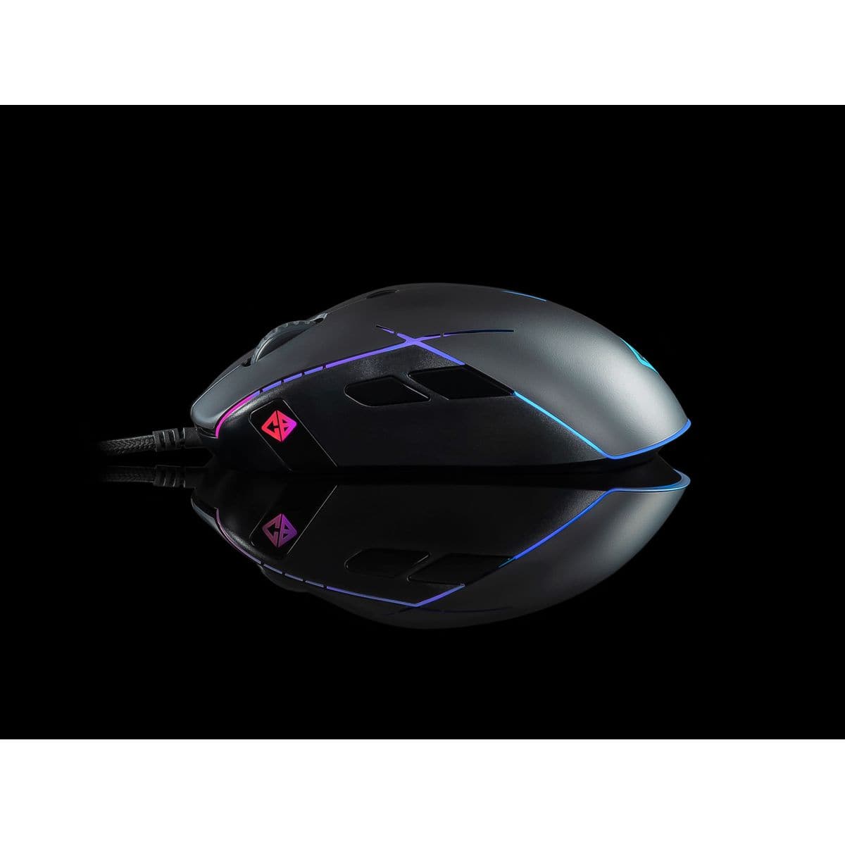 COSMIC BYTE Gravity Wired Ambidextrous RGB Gaming Mouse ( 6400DPI / 8 Macro Buttons ) ( Black )