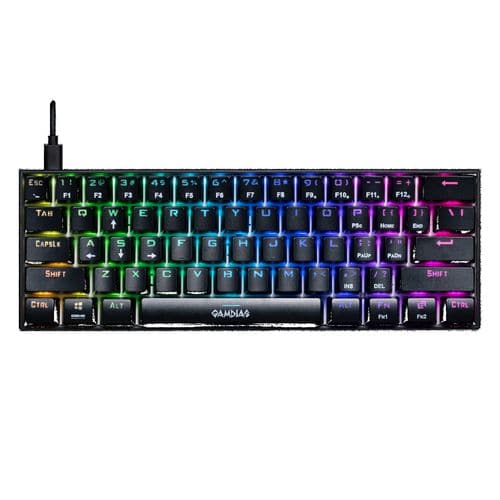 GAMDIAS Hermes E3 60% Semi Mechanical Wired Gaming Keyboard ( Black ) ( Red Switches )
