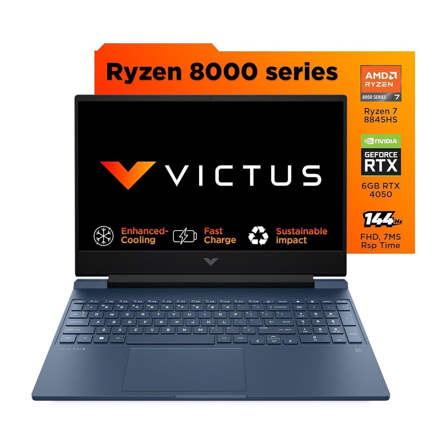 HP VICTUS 15 FB3036AX [R7-8845HS/16GB/512GB SSD/WIN11 HOME+MS24/15.6"/8GB-RTX4060 GRAPHICS/1 YEAR(S)/BLUE]