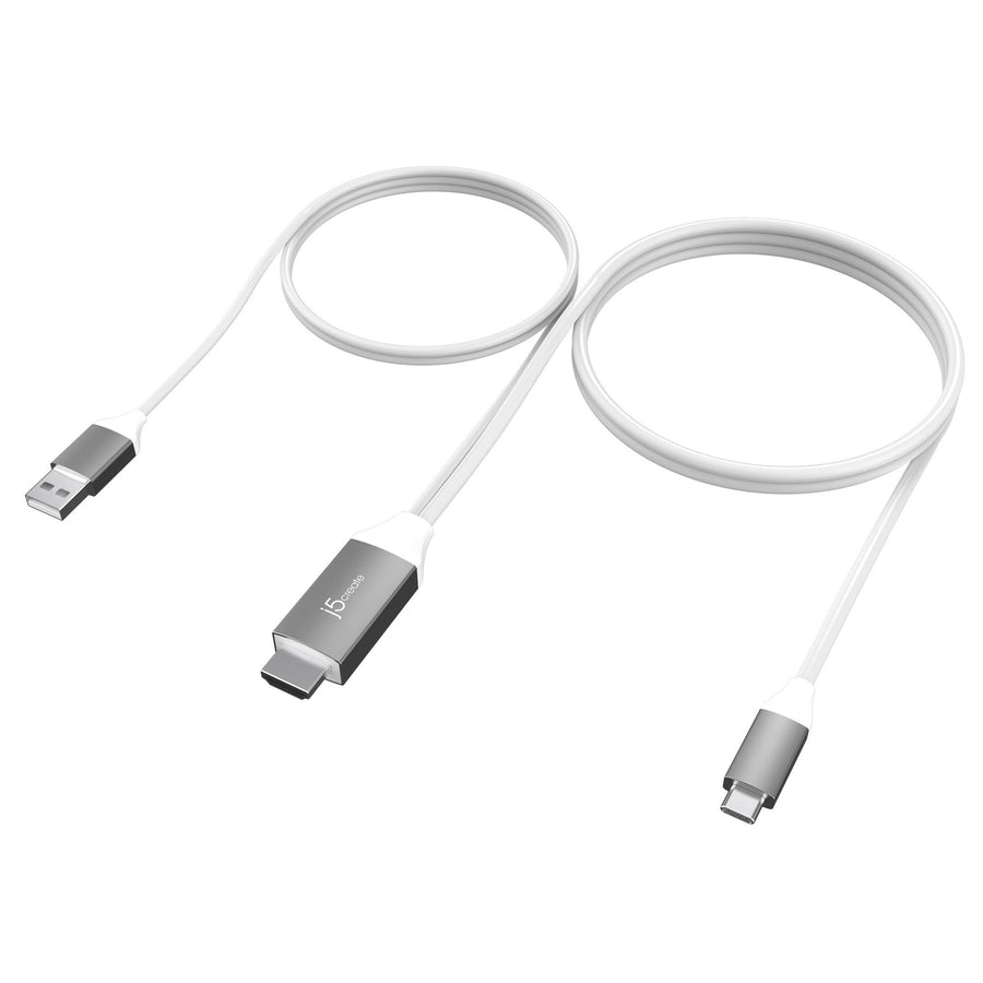 J5CREATE USB-C TO 4K HDMI CABLEWITH USB TYPE-A 5V PASS-THROUGH