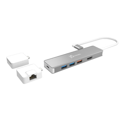 J5CREATE ULTRADRIVE KIT USB-C DUAL-DISPLAY MODULAR DOCK 8 IN 1