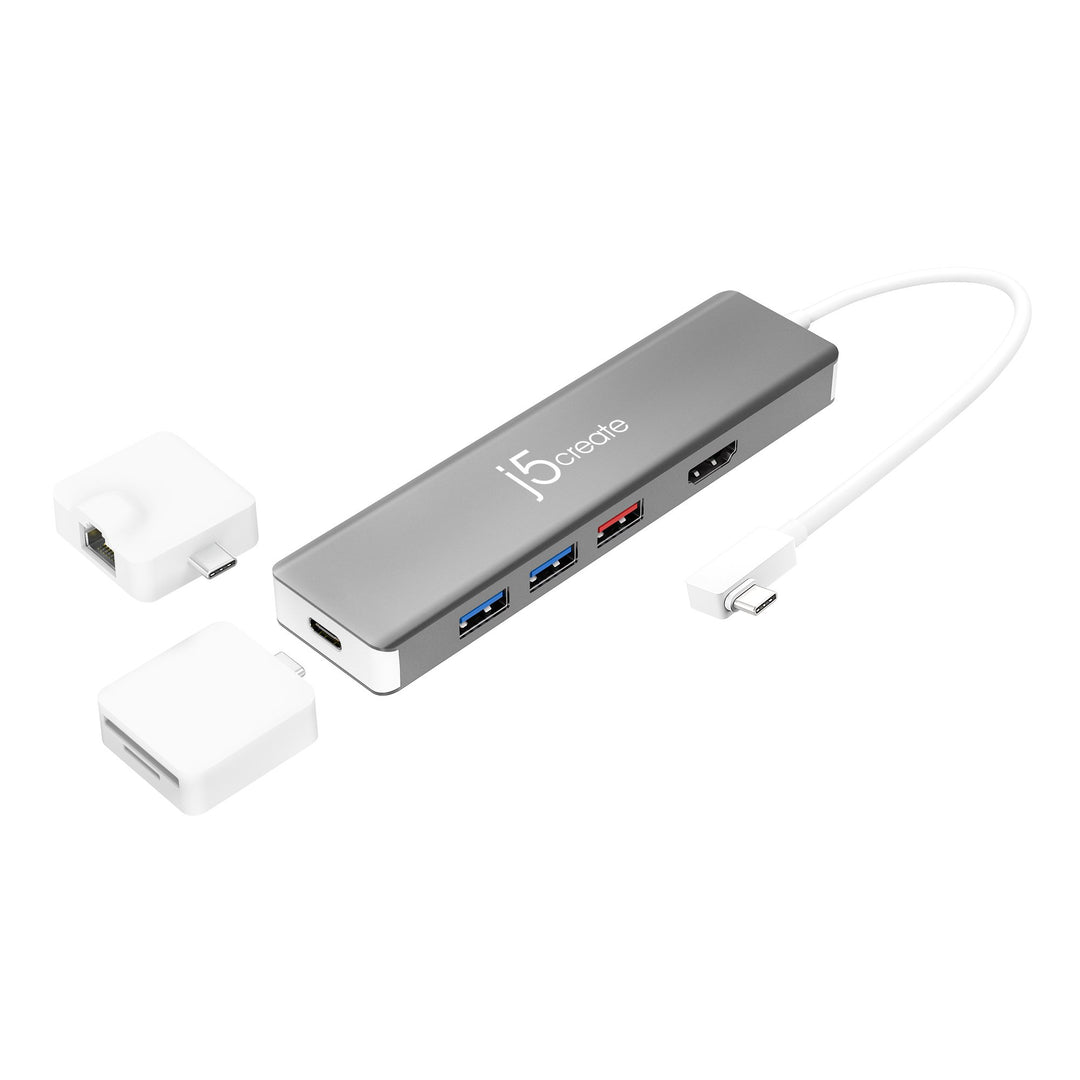 J5CREATE ULTRADRIVE KIT USB-C DUAL-DISPLAY MODULAR DOCK 8 IN 1