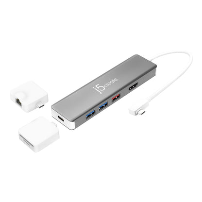 J5CREATE ULTRADRIVE KIT USB-C DUAL-DISPLAY MODULAR DOCK 8 IN 1