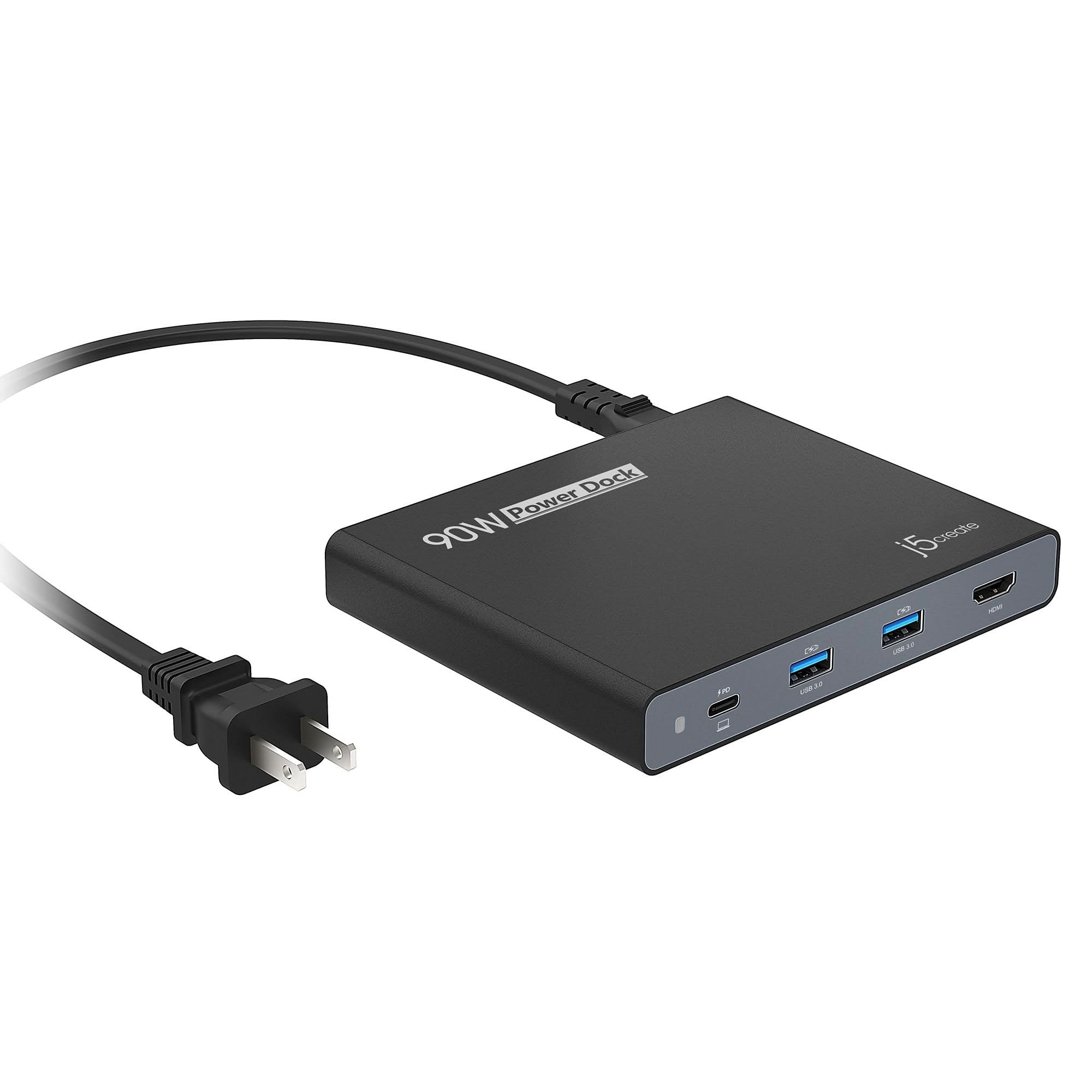 J5CREATE 90W BUILT-IN USB-C TRAVEL DOCK