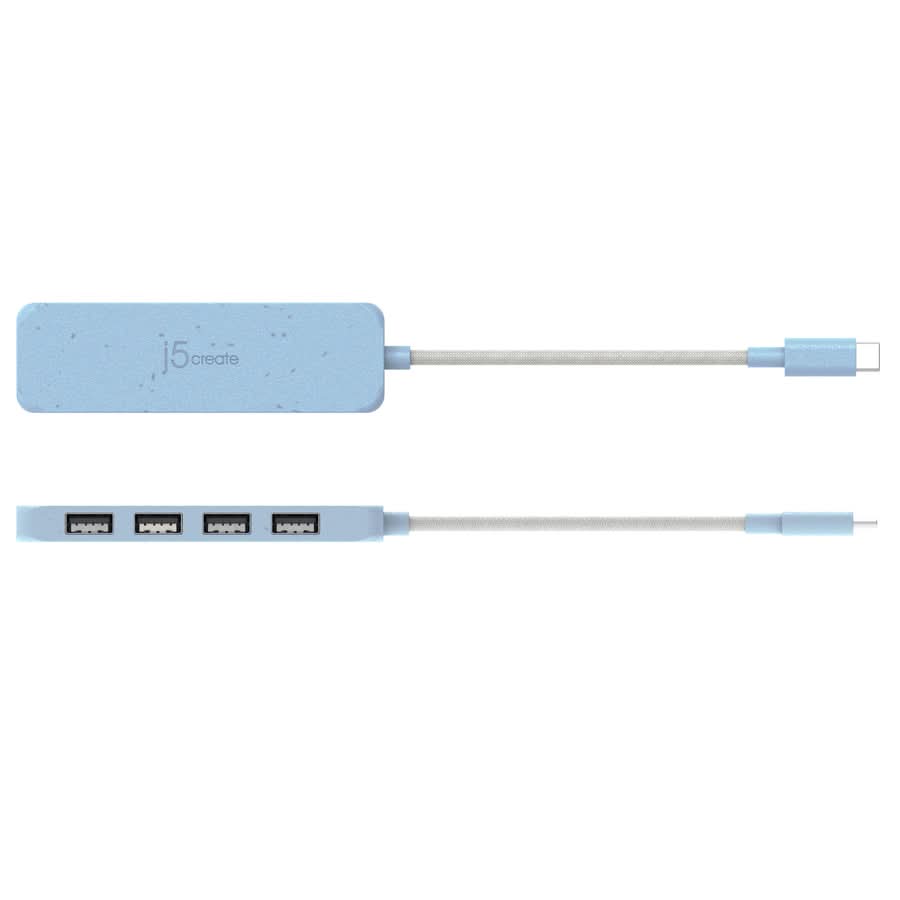 J5CREATE ECO-FRIENDLY USB-C to 4-Port Type-A Gen 2 Hub