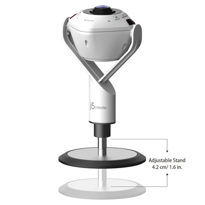 J5CREATE 360° AI-Powered Webcam with Speakerphone JVU368
