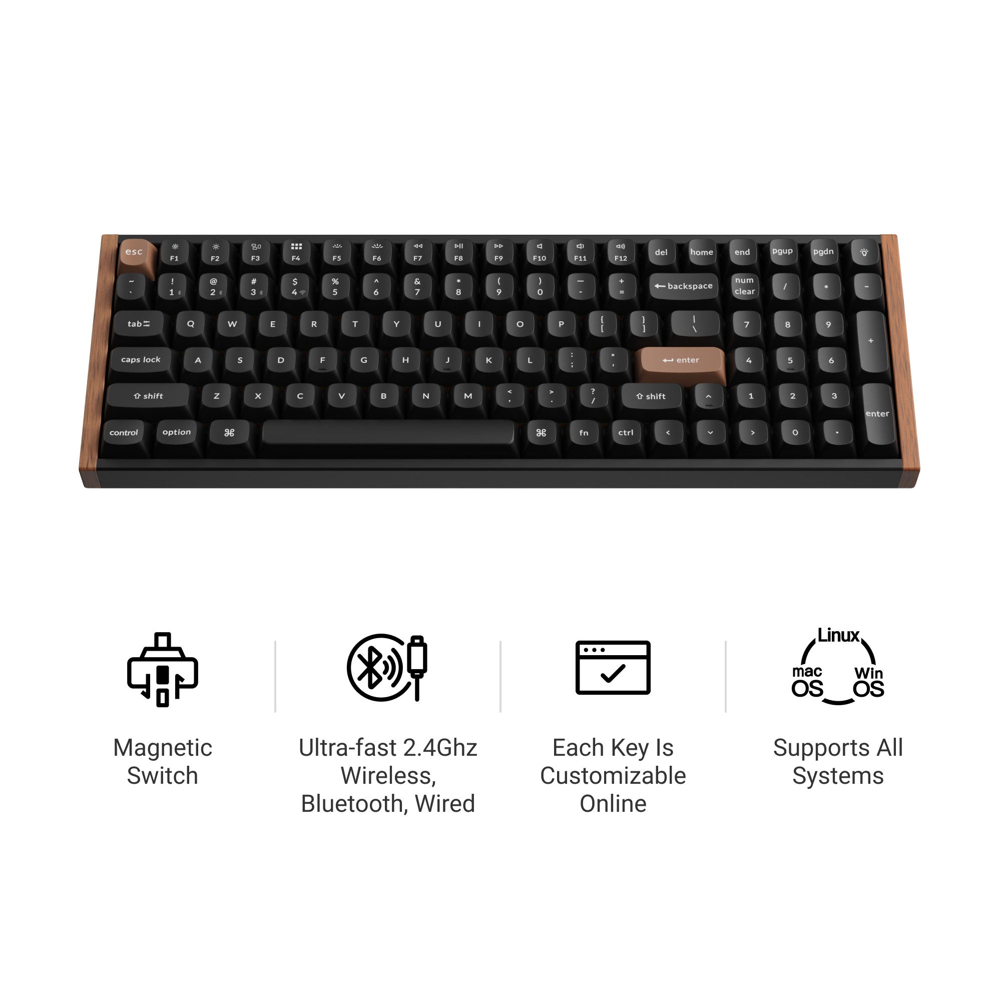 Keychron K4 HE Wireless Magnetic Switch Custom Keyboard Black