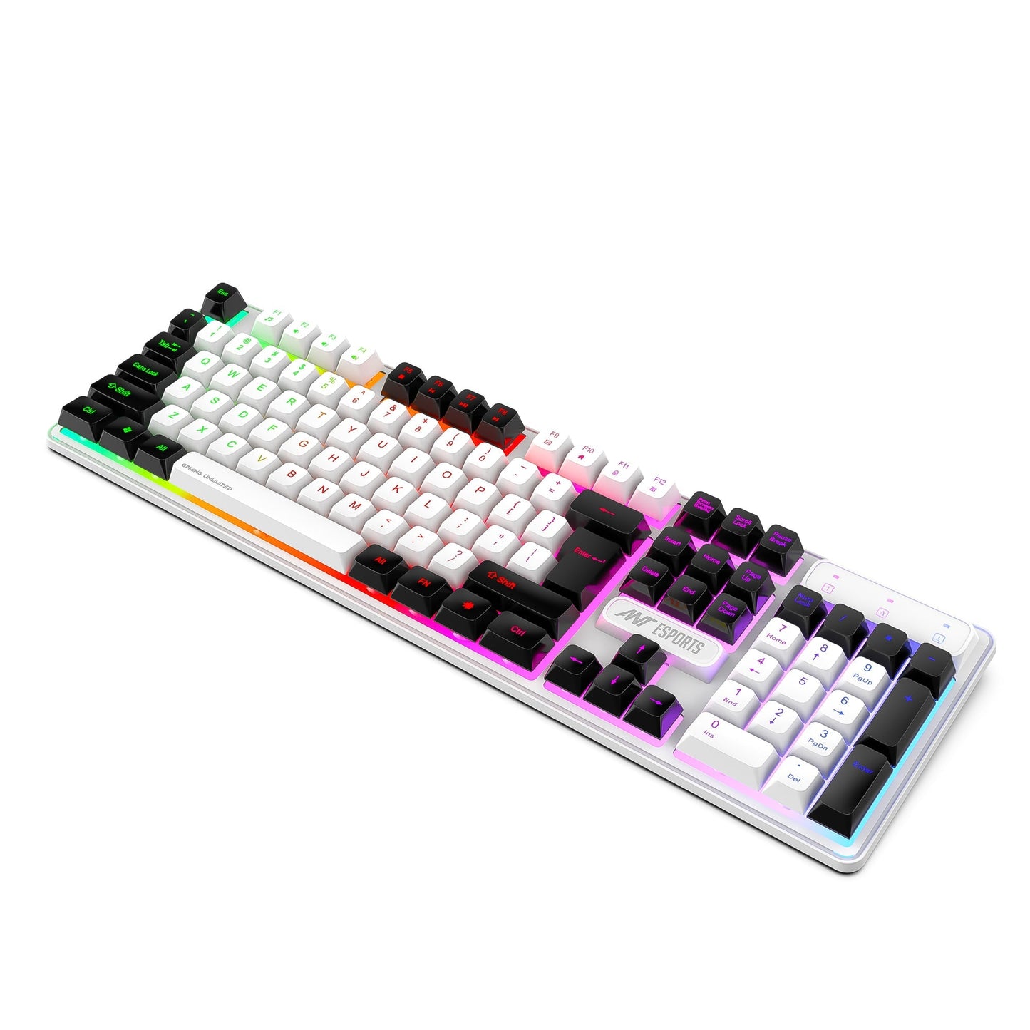 ANT ESPORTS KM1610 PRO BACKLIT GAMING COMBO KIT BLACK & WHITE (R-41183733)