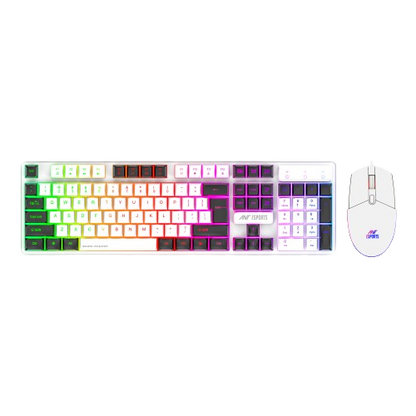 ANT ESPORTS KM1610 PRO BACKLIT GAMING COMBO KIT BLACK & WHITE (R-41183733)