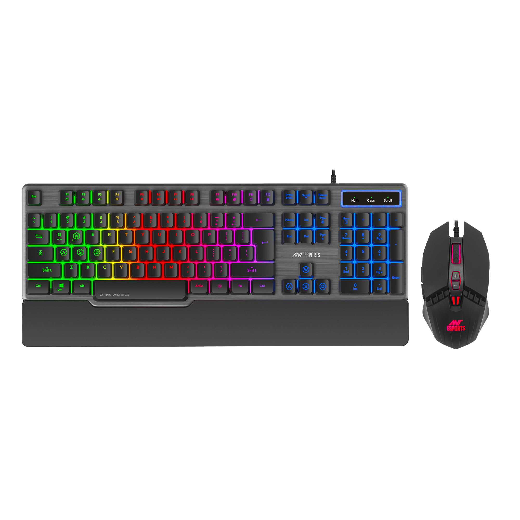 ANT ESPORTS KM500 PRO BACKLIT WIRED GAMING KEYBOARD AND MOUSE COMBO - BLACK