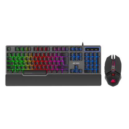 ANT ESPORTS KM500 PRO BACKLIT WIRED GAMING KEYBOARD AND MOUSE COMBO - BLACK