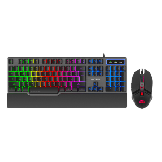 ANT ESPORTS KM500 PRO BACKLIT WIRED GAMING KEYBOARD AND MOUSE COMBO - BLACK