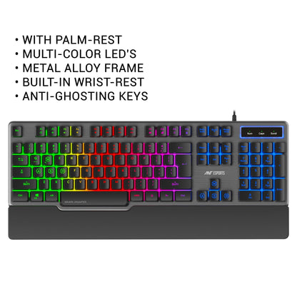 ANT ESPORTS KM500 PRO BACKLIT WIRED GAMING KEYBOARD AND MOUSE COMBO - BLACK