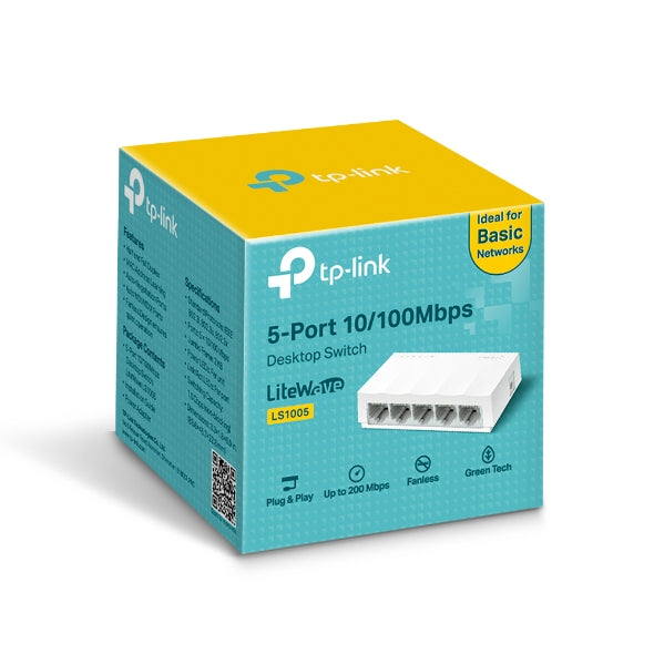 TPLink LS1005 5-Port 10/100Mbps Desktop Switch