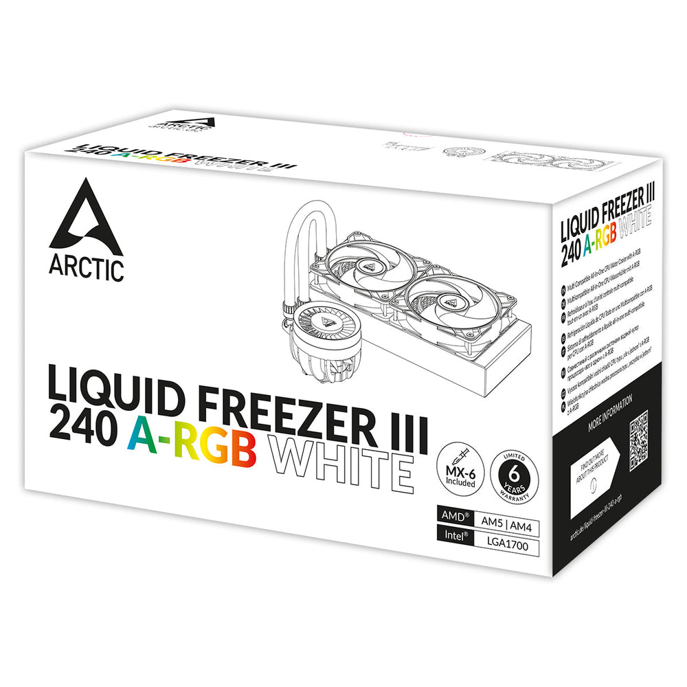 ARCTIC Liquid Freezer III 240mm ARGB CPU Liquid Cooler ( White ) ( Liquid Freezer 3 )