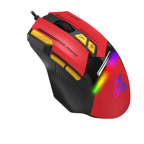 ANT ESPORTS GM333 RGB WIRED HIGH END OPTICAL ERGONOMIC GAMING MOUSE BLUE/WHITE/YELLOW