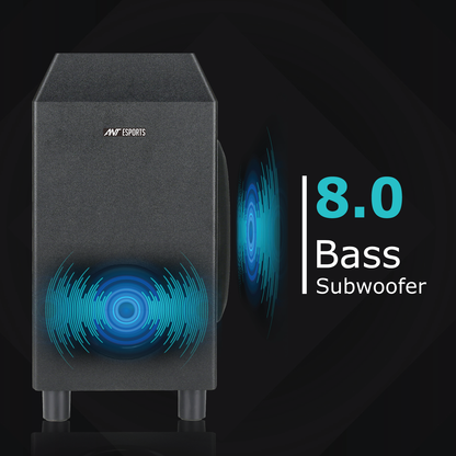 ANT ESPORTS SBW300 300 WATTS SOUNDBAR WITH WIRED 8-INCH SUBWOOFER WITH REMOTE CONTROL BLACK (R-41271349)ESD-20231211321