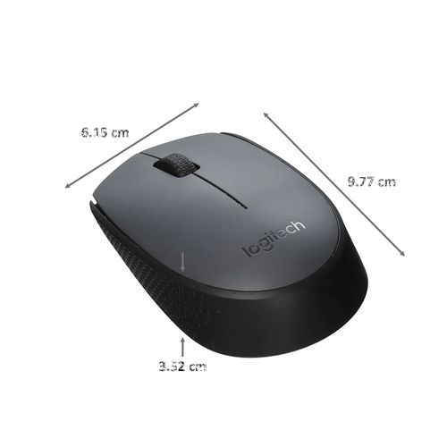 LOGITECH M170 Wireless Ambidextrous Gaming Mouse ( 1000DPI / 3 Macro Buttons ) ( Grey / Black )