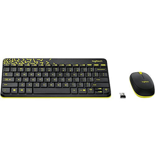 LOGITECH MK240 Nano LED Membrane Wireless + Bluetooth Keyboard and Mouse Combo ( Yellow )