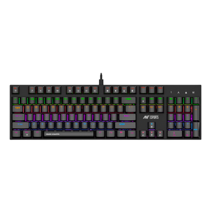 ANT ESPORTS MK3200 V2 MECHANICAL GAMING KEYBOARD MULTICOLOR LED BACKLIT WIRED - BLACK (RED SWITCH) (R-41183733)