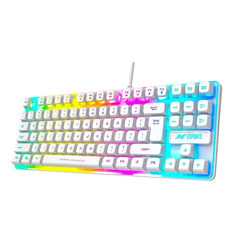 ANT ESPORTS MK700 V2 TKL Backlit Membrane Wired RGB Gaming Keyboard ( White )