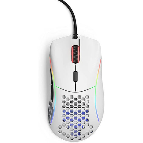GLORIOUS Model D Minus Wired Ergonomic Gaming Mouse ( 12000DPI / 6 Macro Buttons ) ( Matte White )