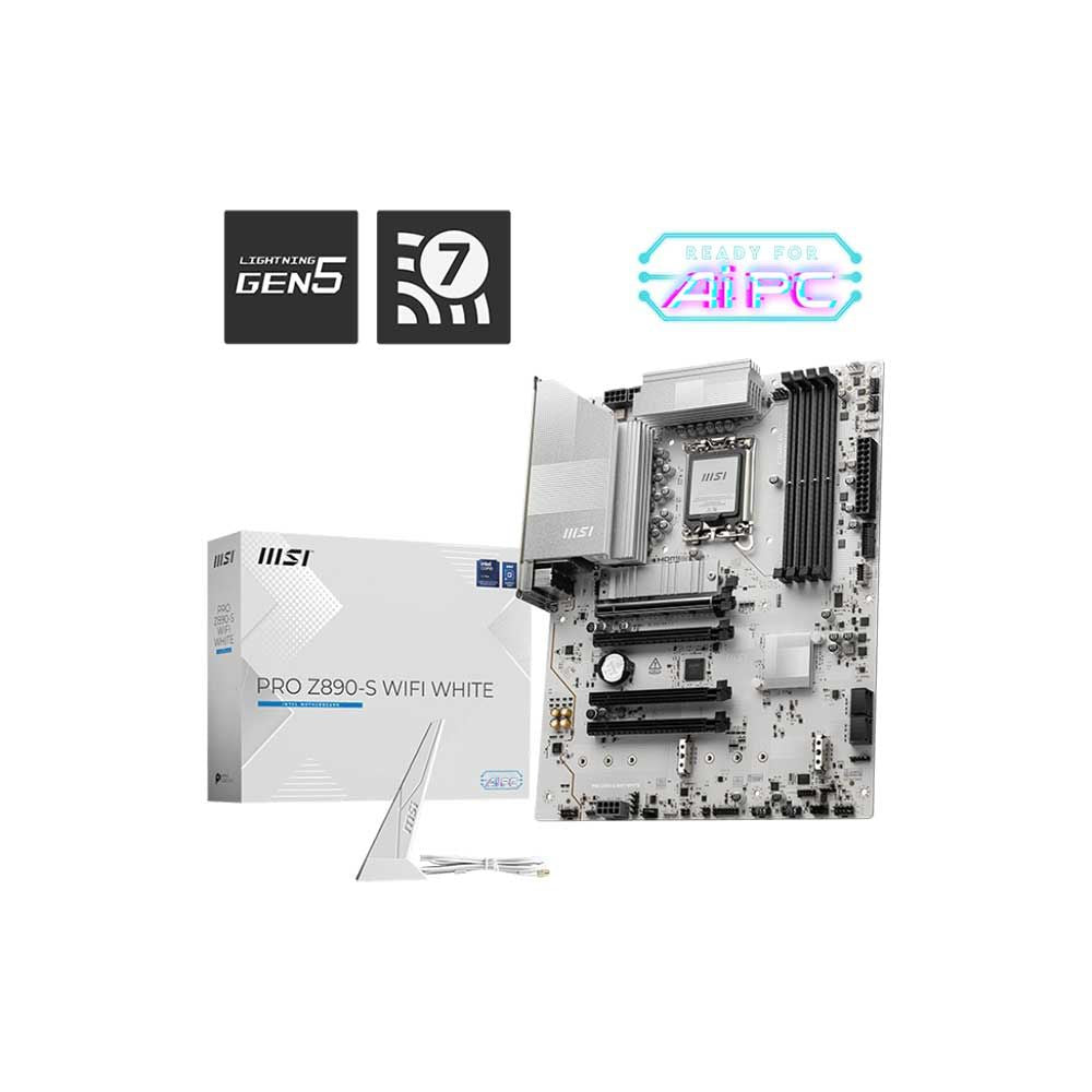 MSI Pro Z890-S Wifi DDR5 Intel Motherboard (White)