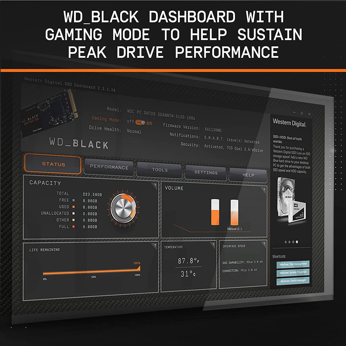 WESTERN DIGITAL 500GB SN750 SE BLACK NVME M.2 SSD