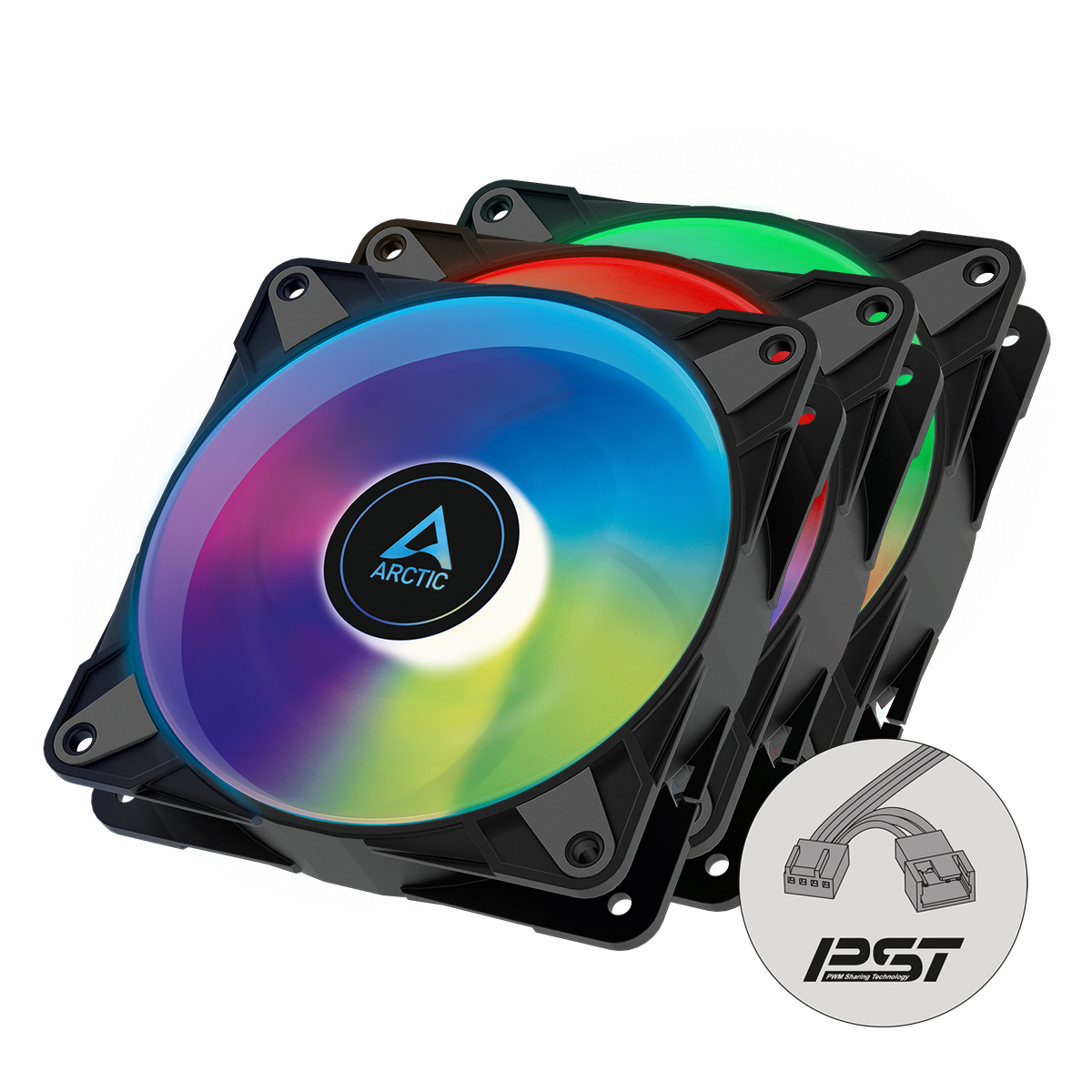 ARCTIC P12 PWM PST A-RGB (BLACK) - 3 PACK ACFAN00232A