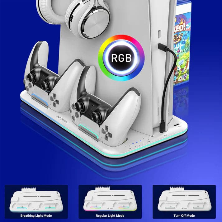ANT ESPORTS Dock 5 RGB Cooling and Charging Station for Sony PS5
