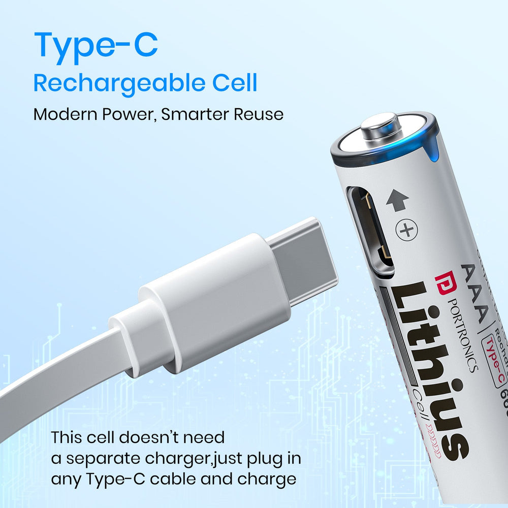 Lithius Cell - AAA USB-C Rechargeable Lithium-ion Battery
