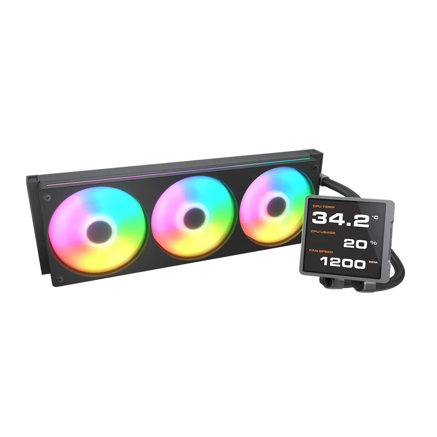 Cougar Poseidon Vistek Pro ARGB 360 Black LCD Liquid Cooler