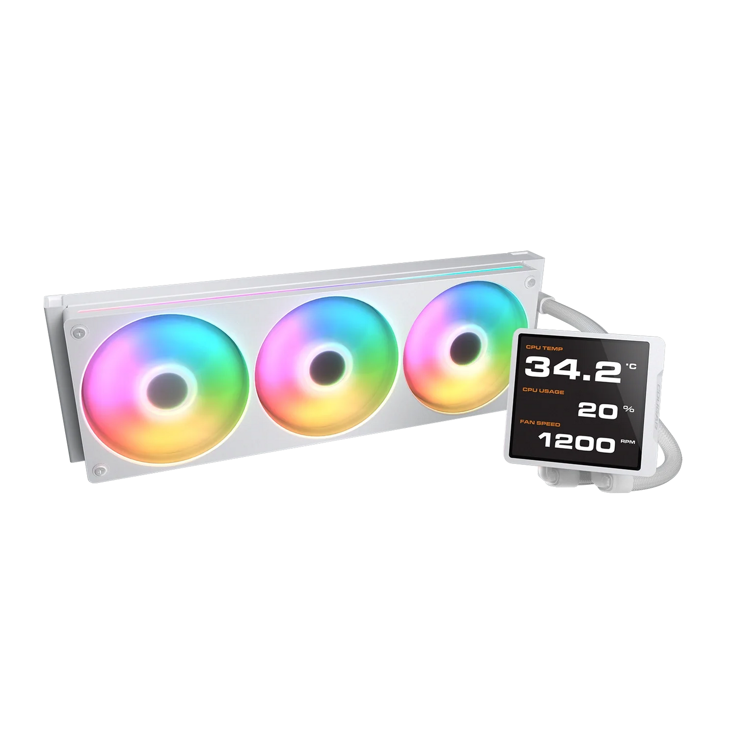 Cougar Poseidon Vistek Pro ARGB 360 White LCD Liquid Cooler