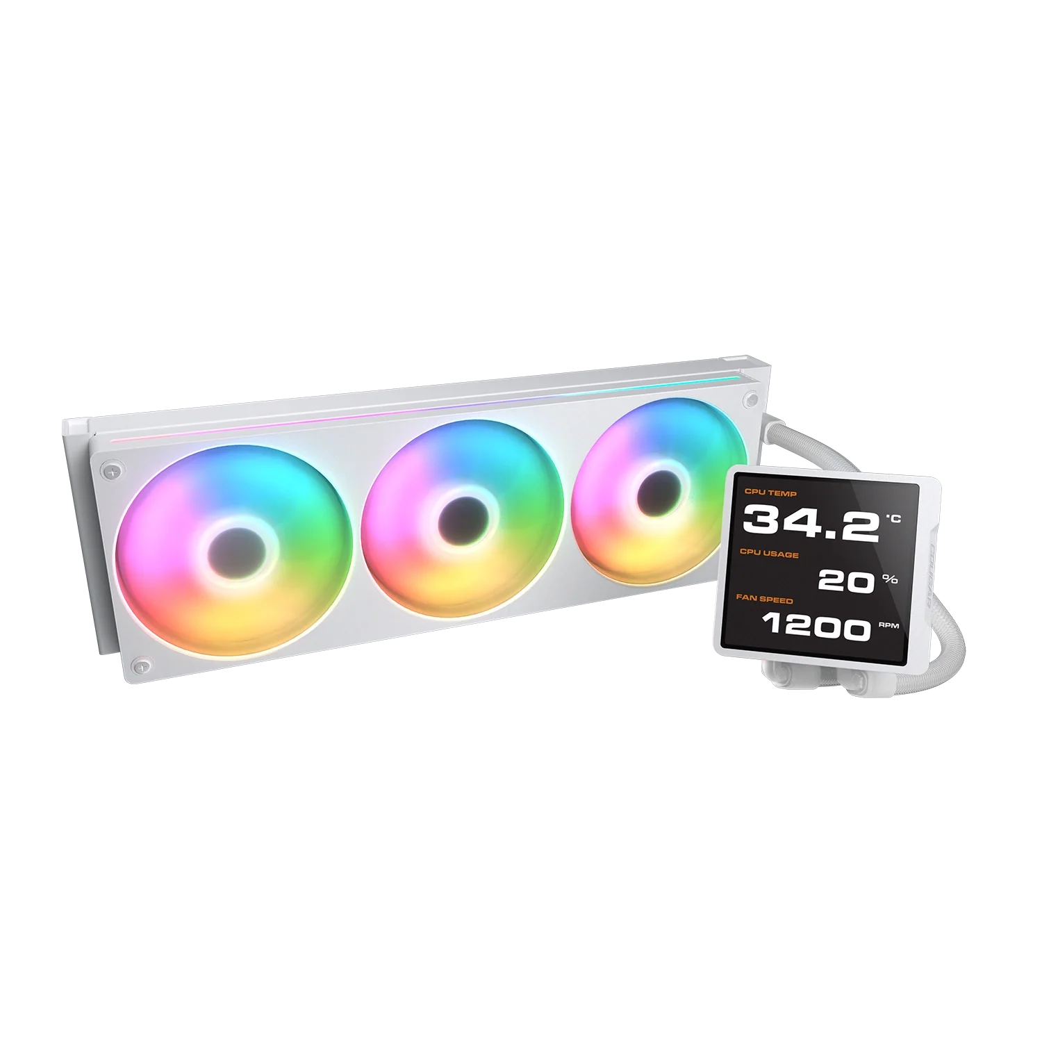 Cougar Poseidon Vistek Pro ARGB 360 White LCD Liquid Cooler