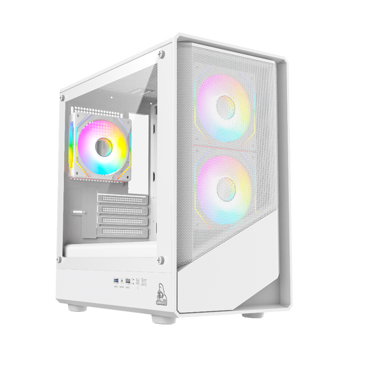 TAG Gamerz Starlight ARGB MATX Mid Tower Cabinet (White)