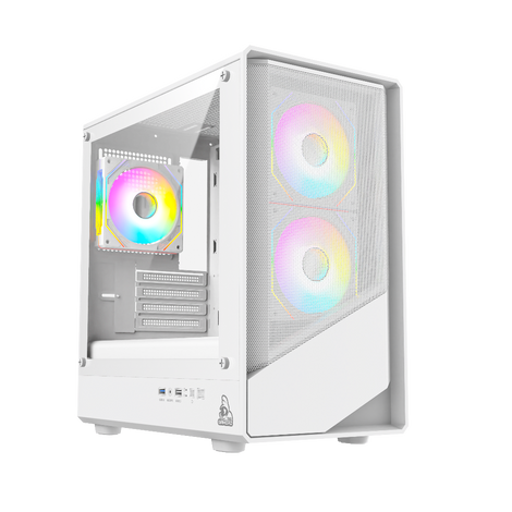TAG Gamerz Starlight ARGB MATX Mid Tower Cabinet (White)