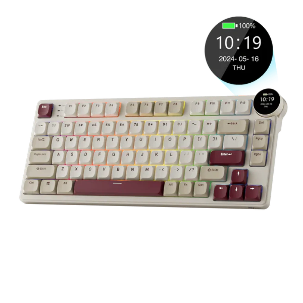 ROYAL KLUDGE RK N80 75% RGB Mechanical Wireless Gaming Keyboard ( Rosy Clouds ) ( RK Low Profile Brown )