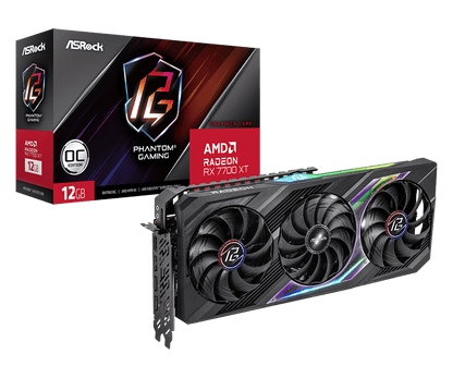 ASRock Radeon RX 7700 XT 12GB GDDR6 Graphics Card Phantom Gaming