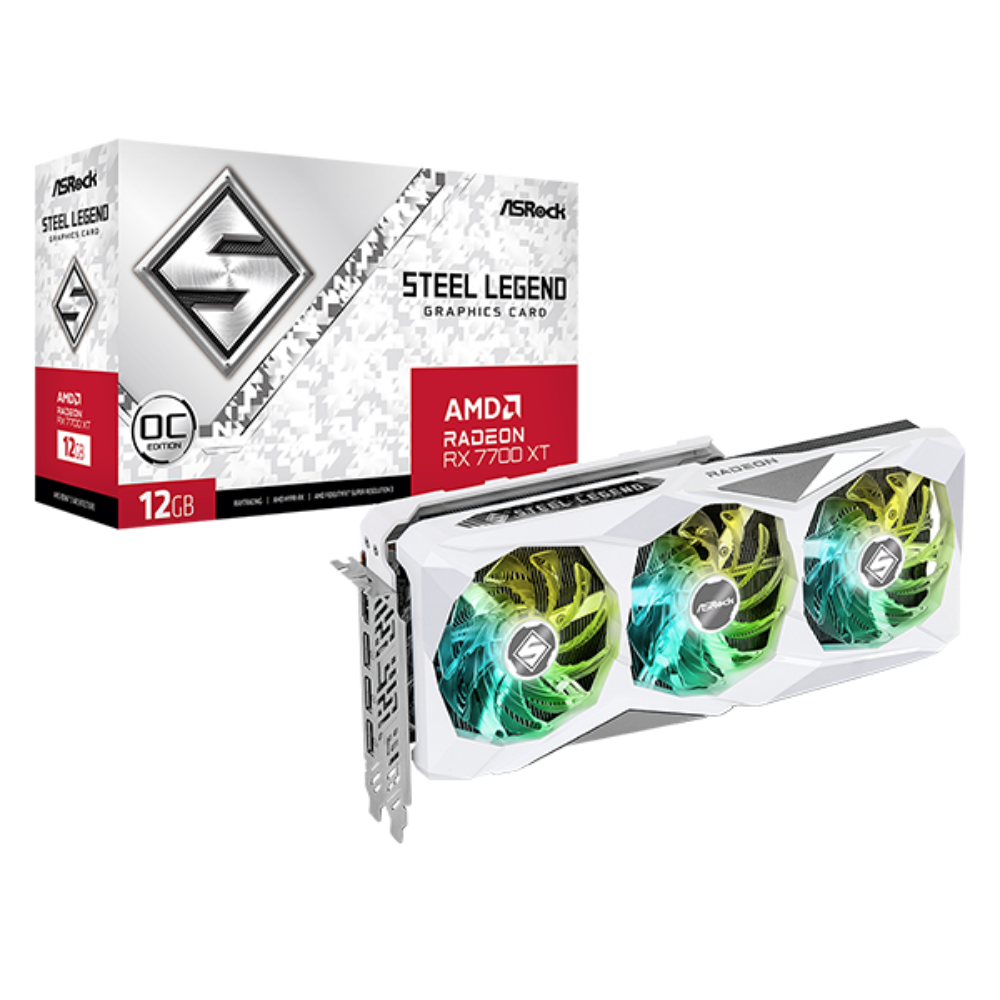 ASROCK Radeon RX 7700 XT Steel Legend OC 12GB AMD Graphic Card