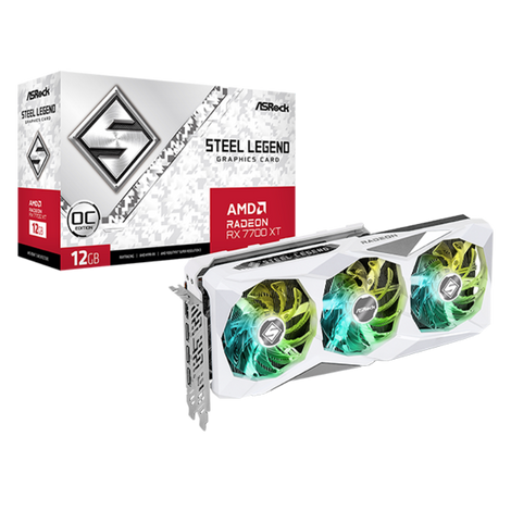ASROCK Radeon RX 7700 XT Steel Legend OC 12GB AMD Graphic Card